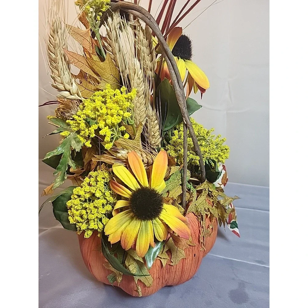 Vintage Artificial Pumpkin Floral Arrangement by Flowers Inc. Balloons - Perfect